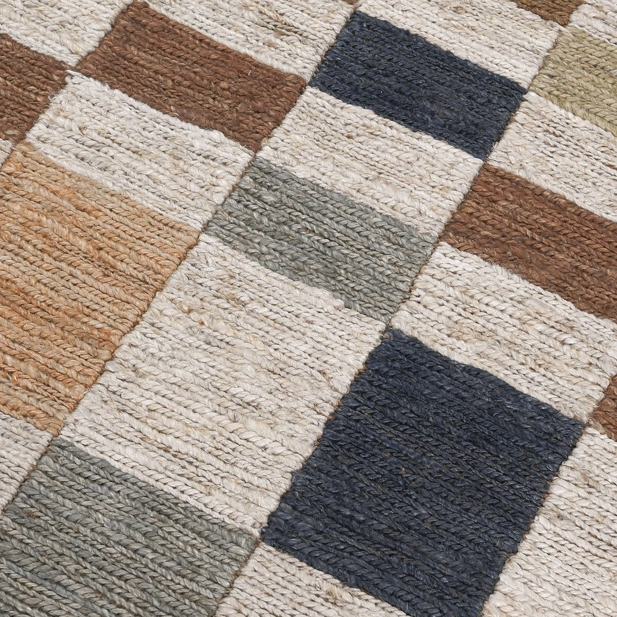 Soumak Jute Rug - Check Natural Multi - 2'x3'