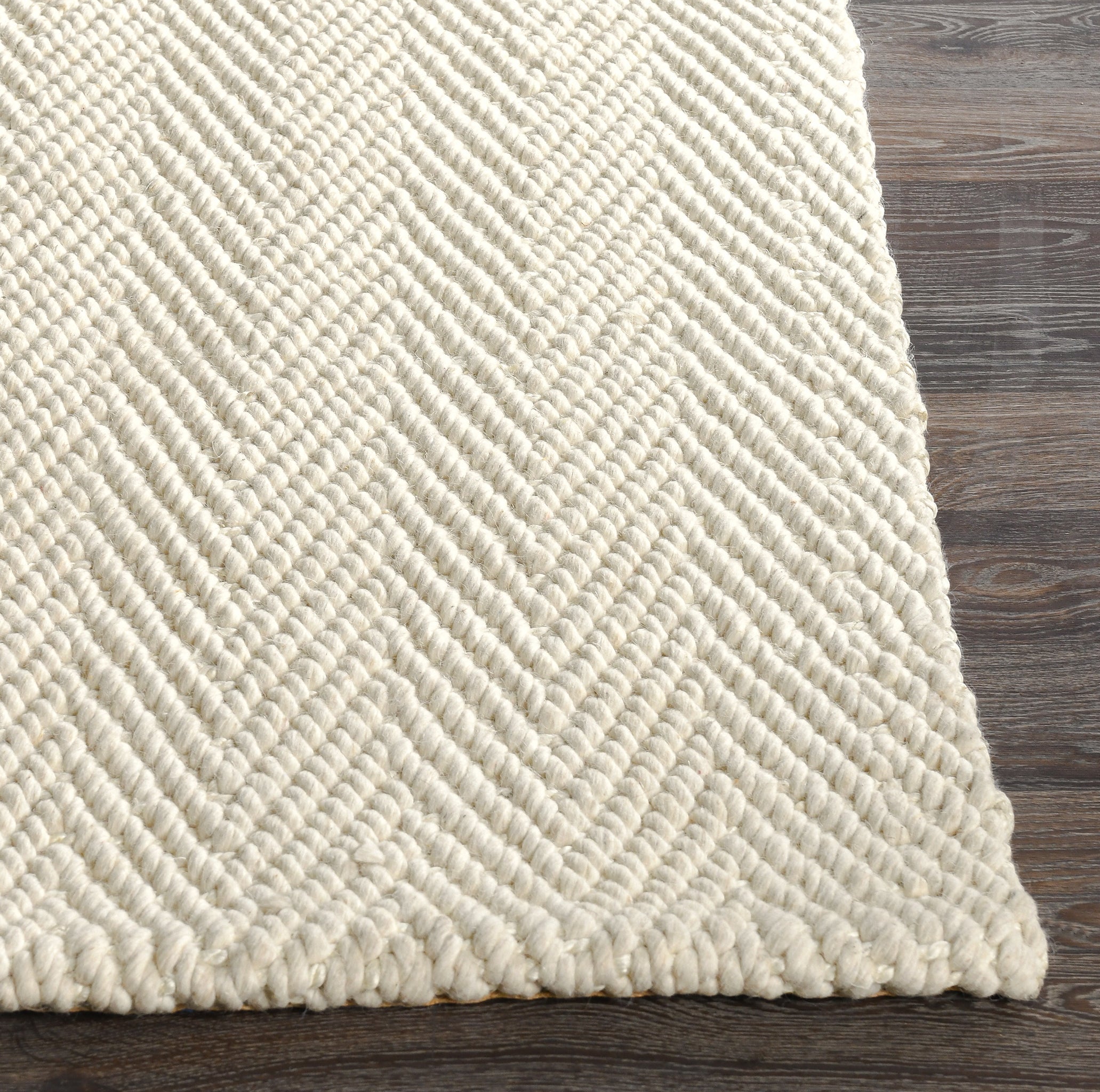 Herringbone Wool/Jute Rug - Ivory - 5'x8'