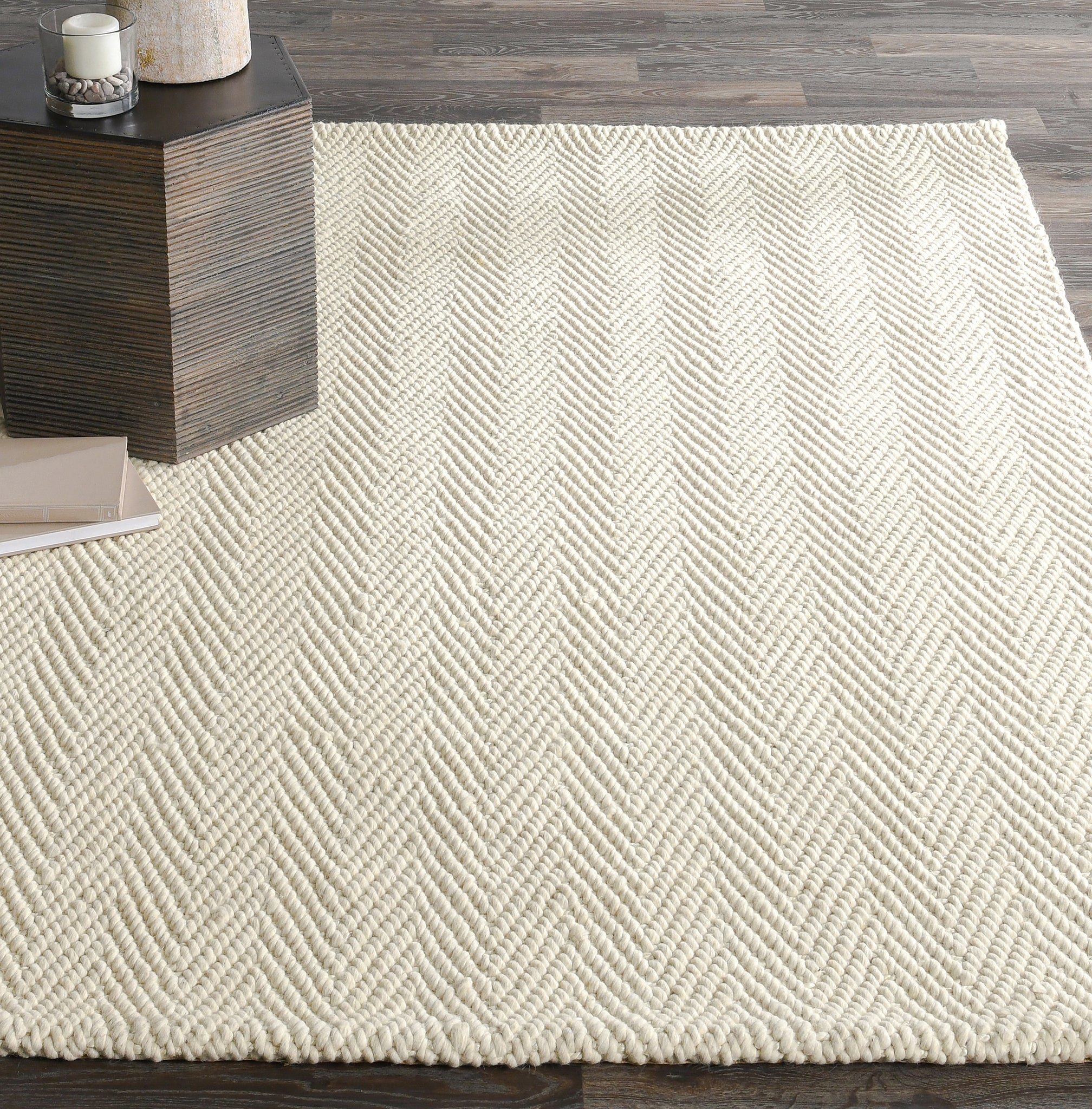 Herringbone Wool/Jute Rug - Ivory - 5'x8'