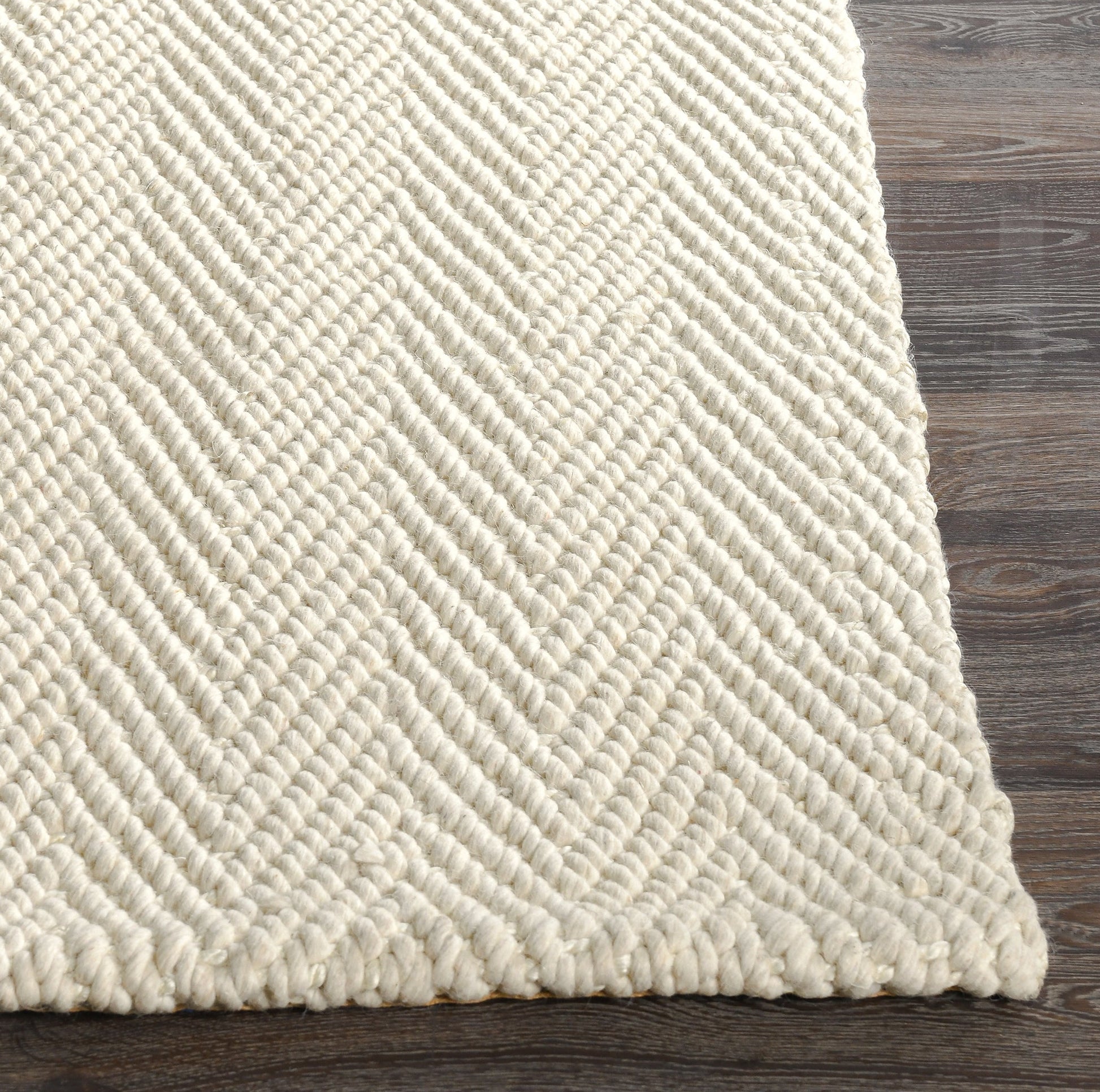 Herringbone Wool/Jute Rug - Ivory - 5'x8'