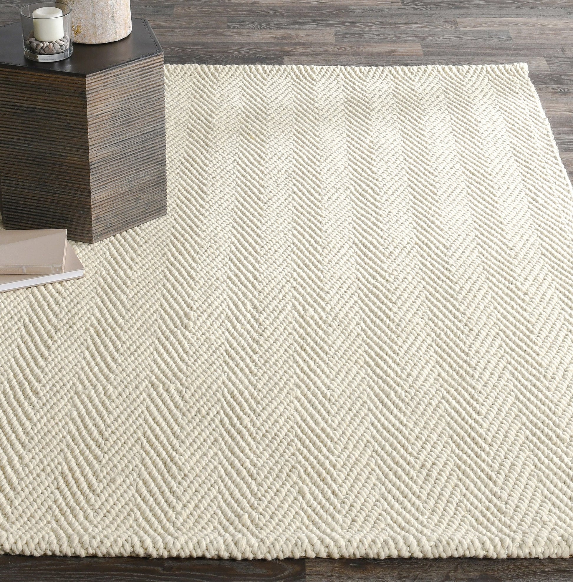 Herringbone Wool/Jute Rug - Ivory - 5'x8'