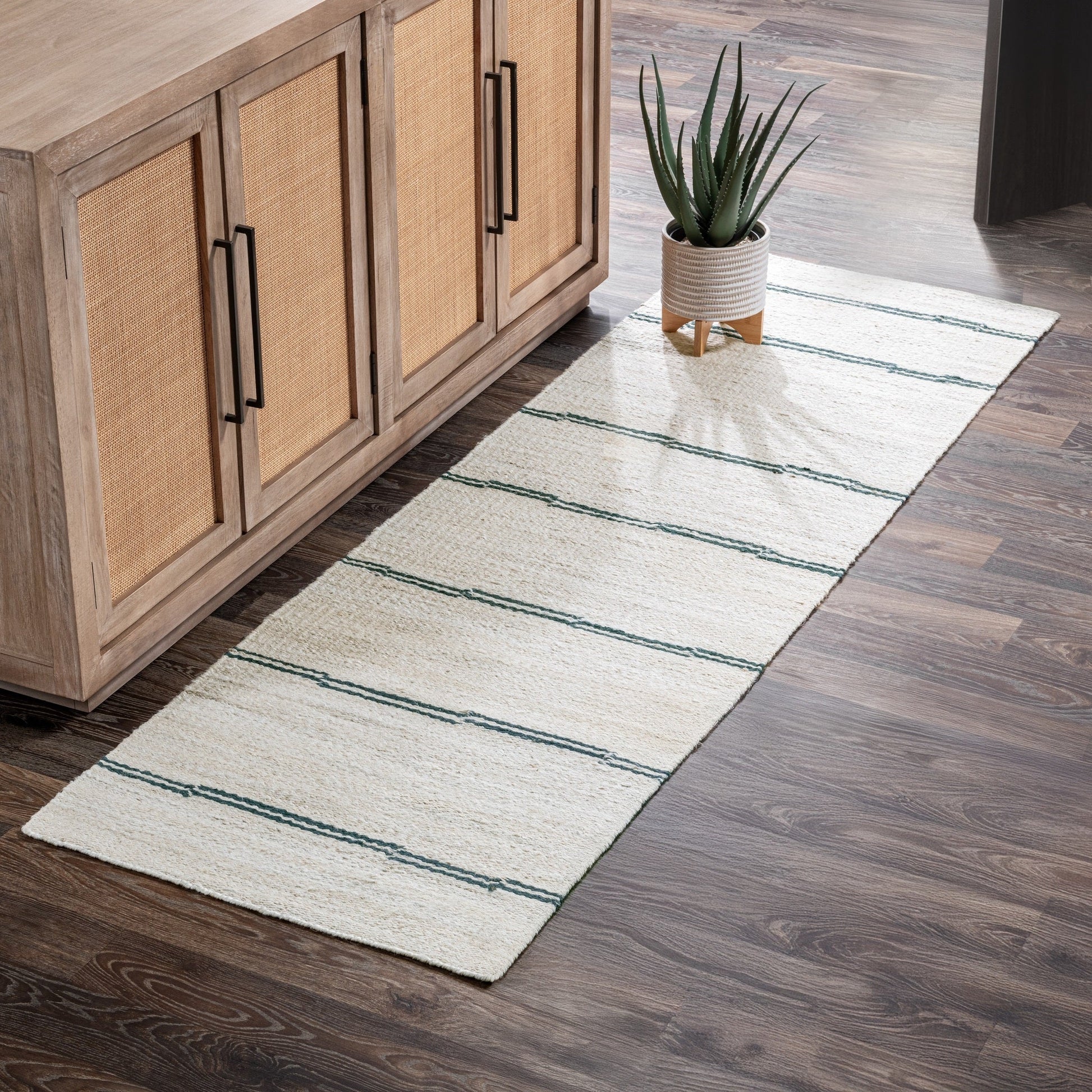 Sunderland Jute Stripe Rug - Ivory/Dark Blue - 2'x3'
