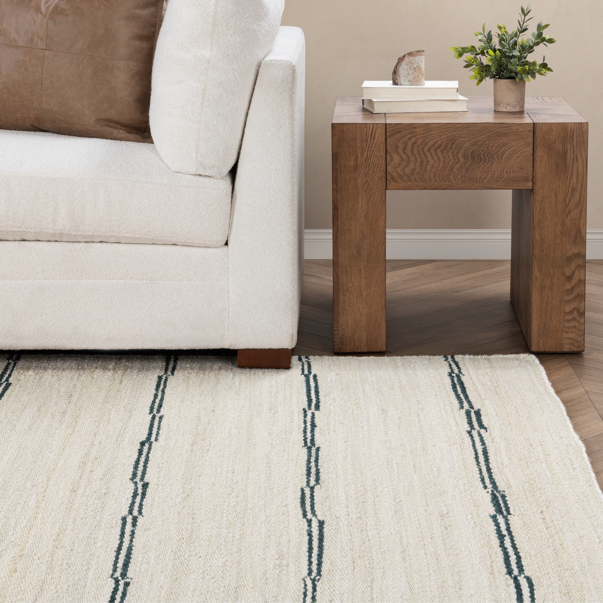Sunderland Jute Stripe Rug - Ivory/Dark Blue - 2'x3'