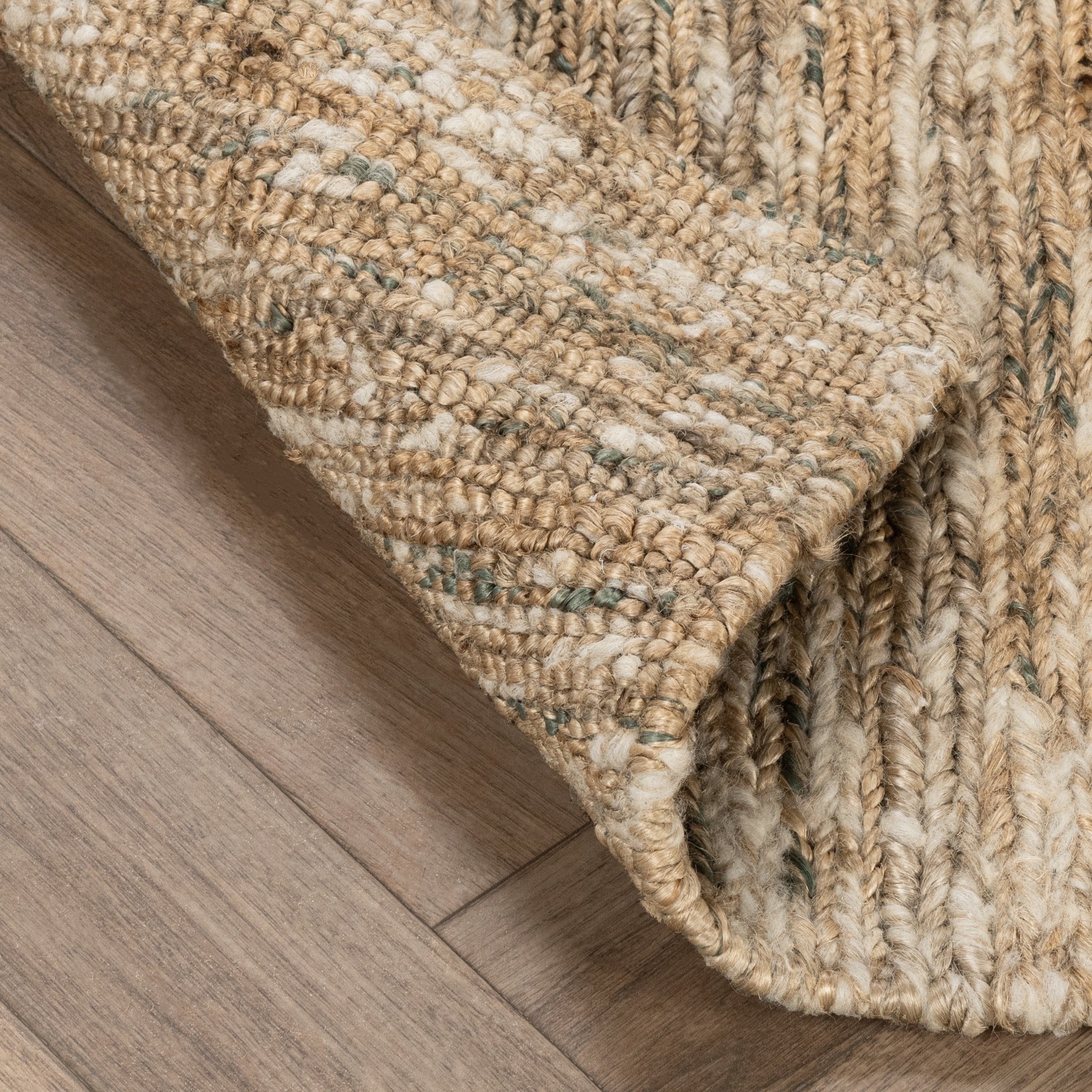 Hayward Soumak Jute Rug -Natural/Green - 2'x3'
