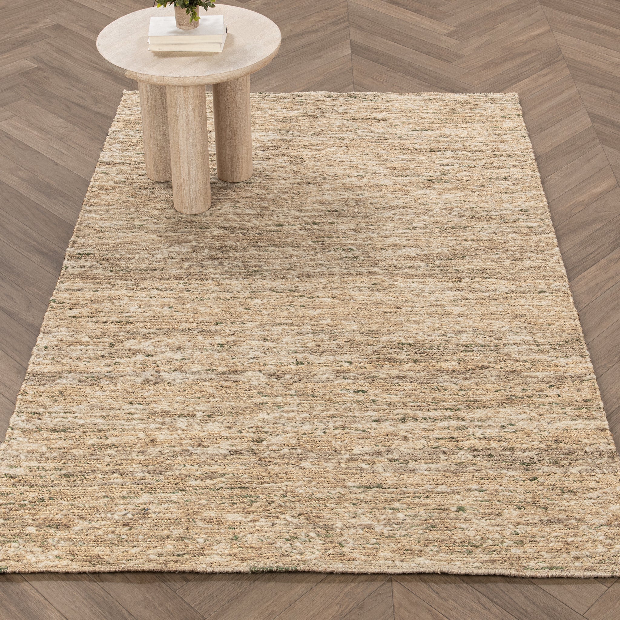 Hayward Soumak Jute Rug -Natural/Green - 2'x3'