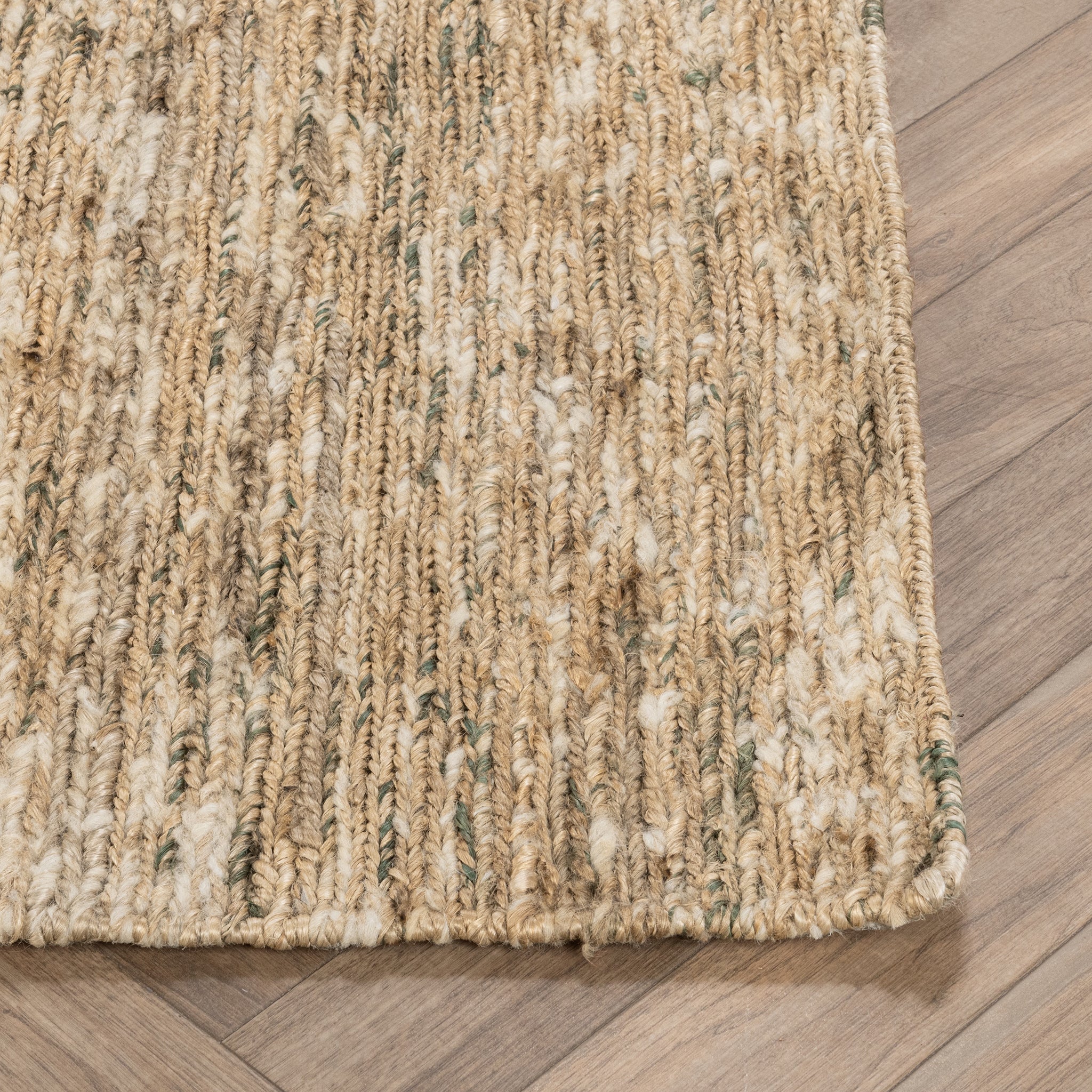Hayward Soumak Jute Rug -Natural/Green - 2'x3'
