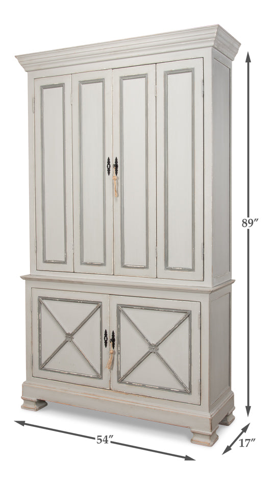 *Painted Directoire Style Cupboard by Sarreid Ltd - view 6