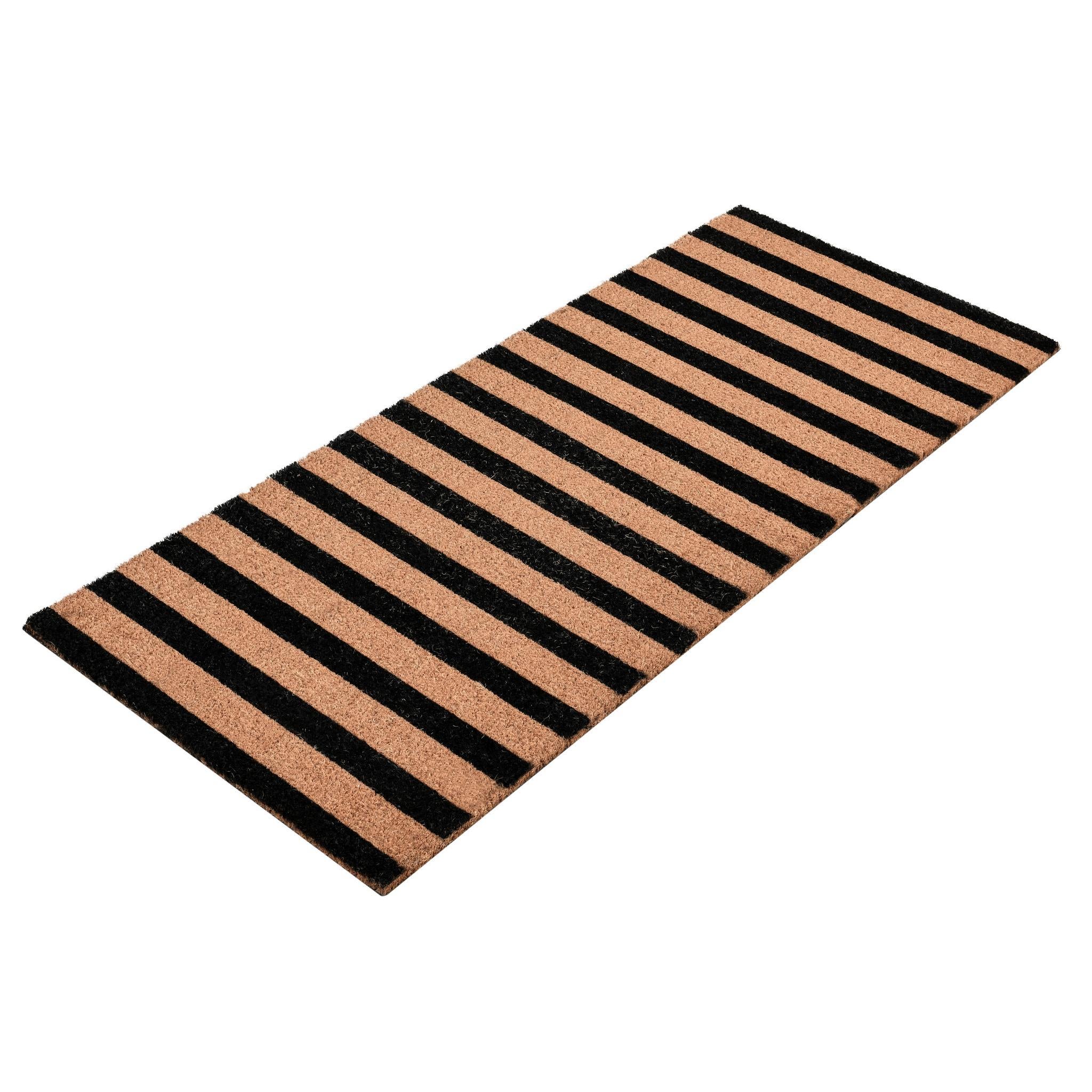 Striped Doormat 24x57 - Black/Natural - 24"x57"