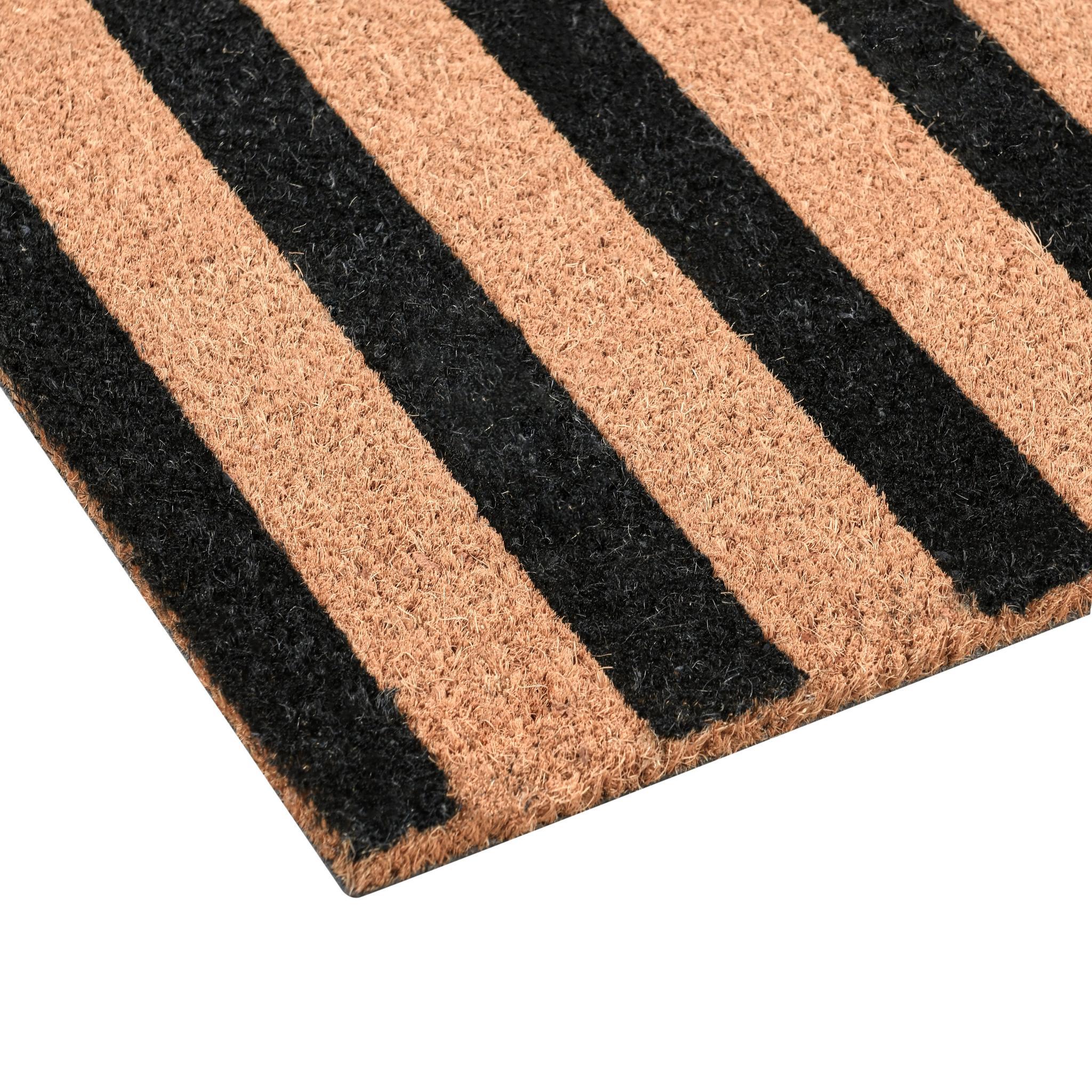 Striped Doormat 24x57 - Black/Natural - 24"x57"