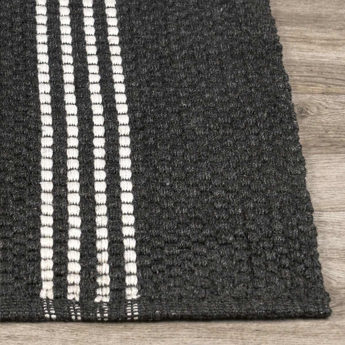 Performance Sorrento Stripe Rug - Charcoal/Ivory - 2.6'x8'