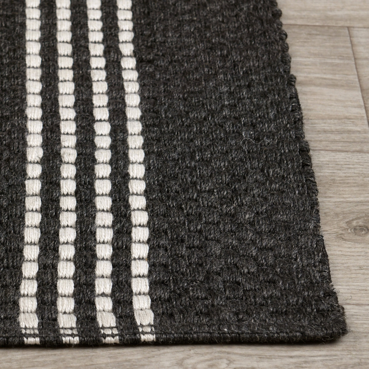 Performance Sorrento Stripe Rug - Charcoal/Ivory - 2.6'x8'