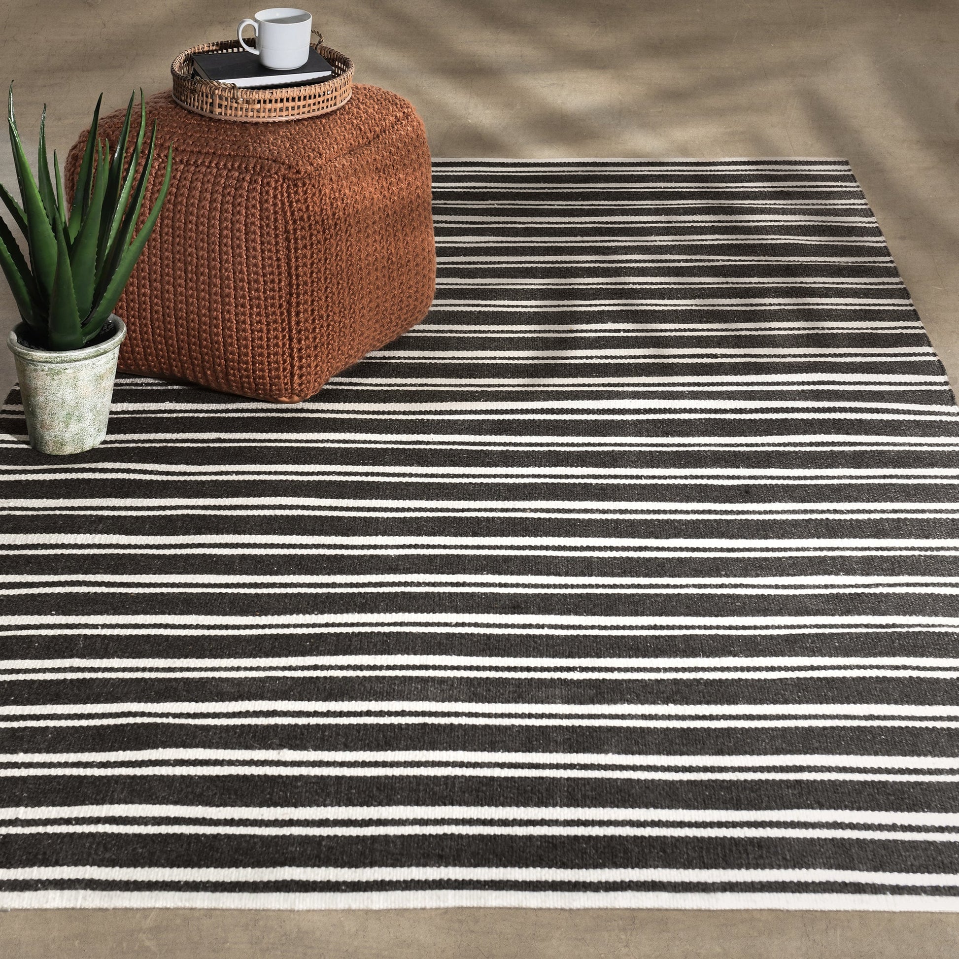 Performance Palma Stripe Rug - Charcoal/Ivory - 2'x3'