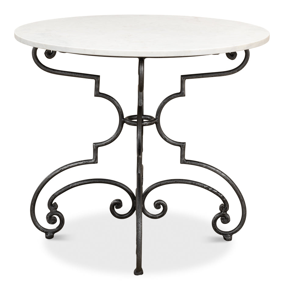The French Iron And Marble Table by Sarreid Ltd - view 4