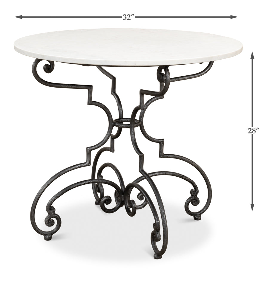 The French Iron And Marble Table by Sarreid Ltd - view 2