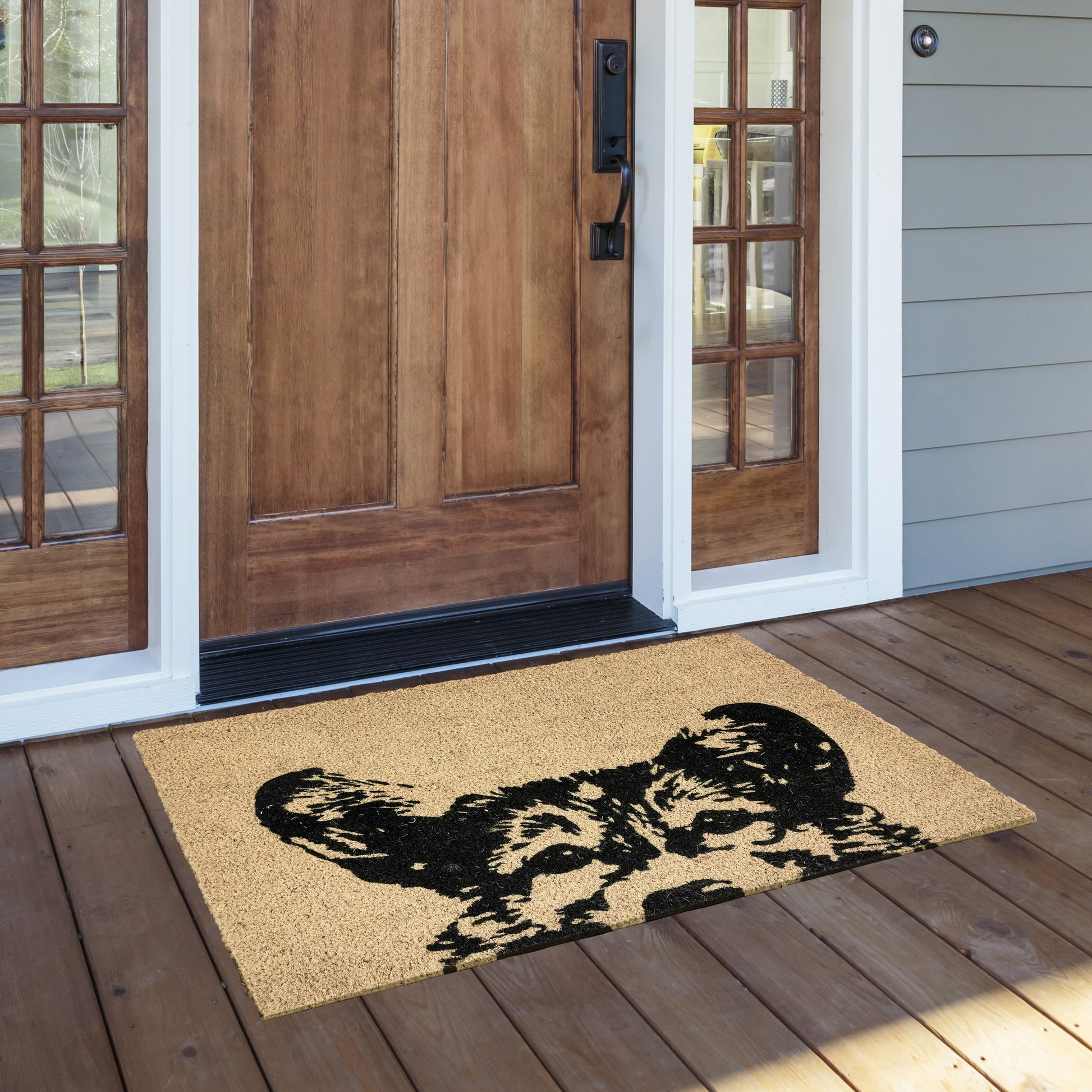 Earnest Dog Doormat 24x36 - Black/Sand