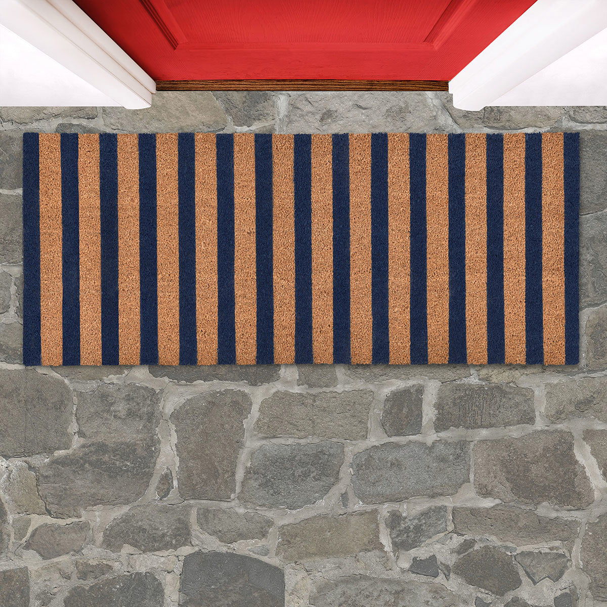 Striped Doormat 24x57 - Navy/Natural - 24"x57"