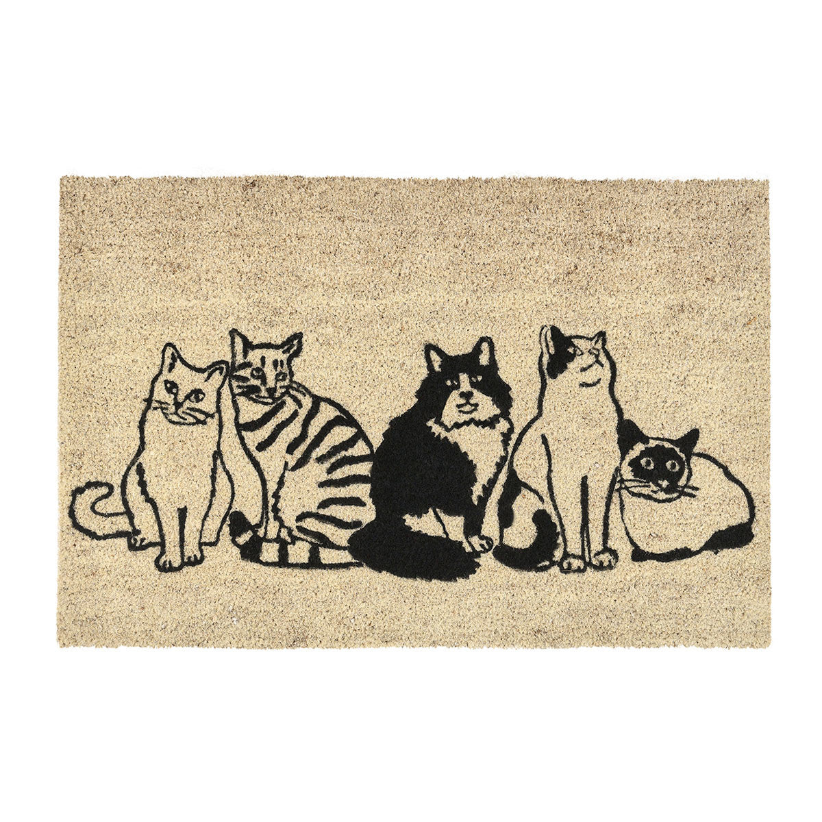Kitty Crew Doormat 24x36 - Black/Sand