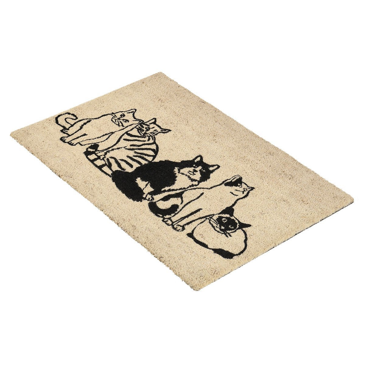 Kitty Crew Doormat 24x36 - Black/Sand