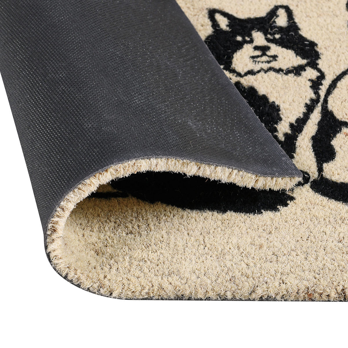 Kitty Crew Doormat 24x36 - Black/Sand