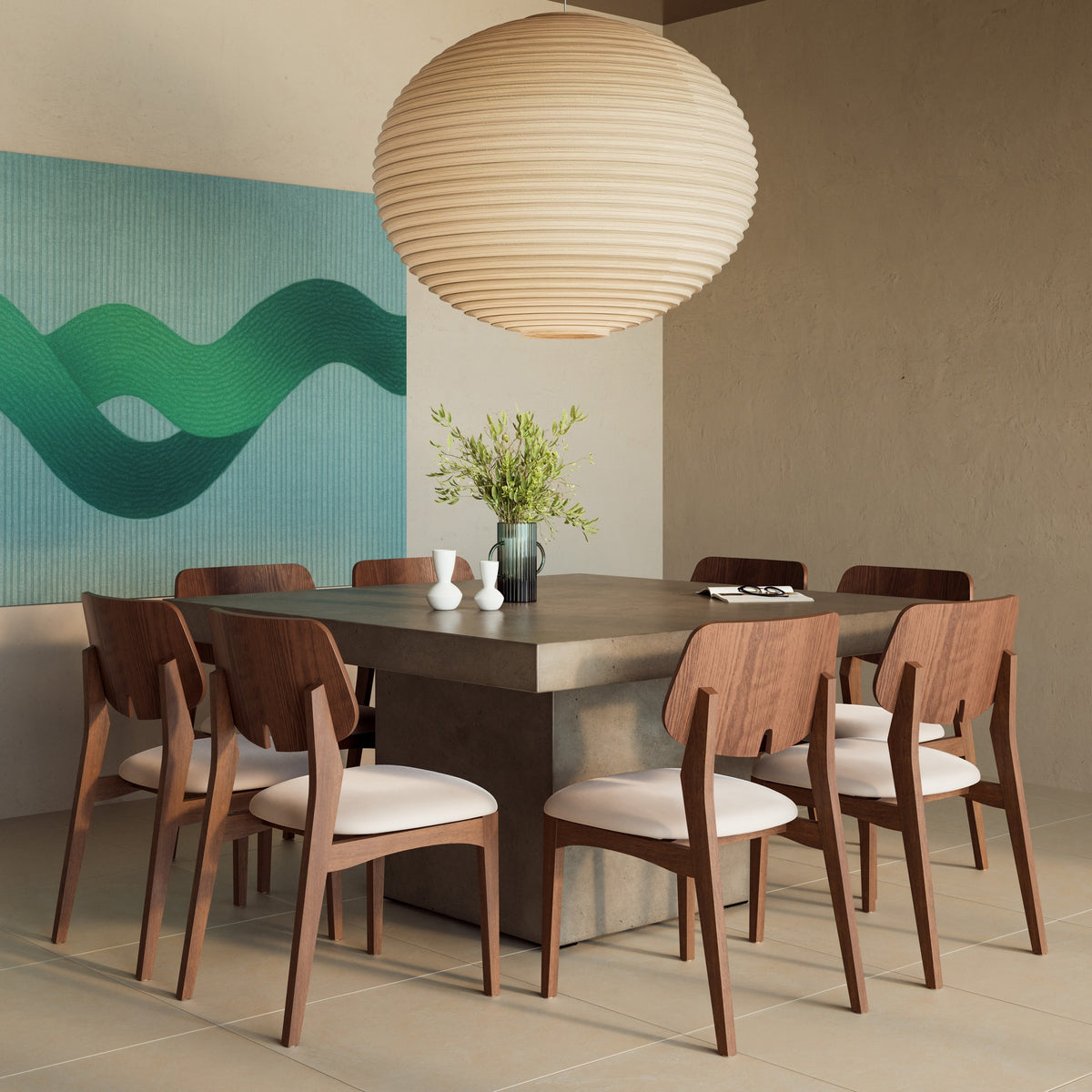 Beth Dining Chair Nogal, Shimmy Cream Vinyl by Urbia - detail 11