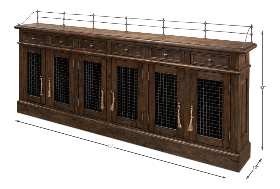 Covent Gardens Sideboard, Old Stain by Sarreid Ltd - view 6