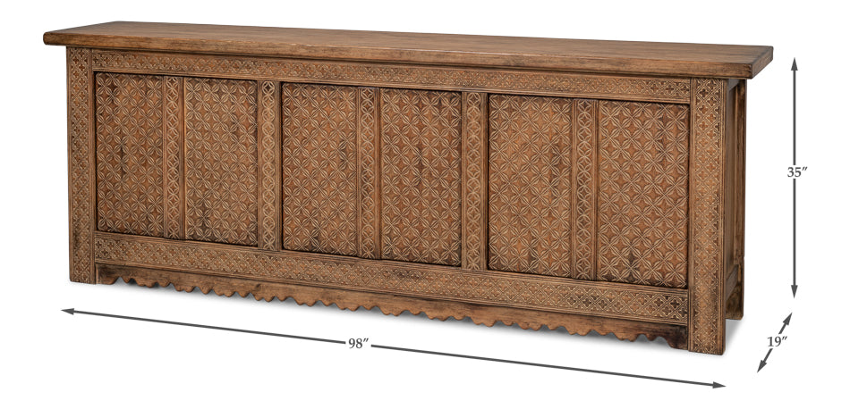Nader Persian Burnt Brown Sideboard by Sarreid Ltd - view 7