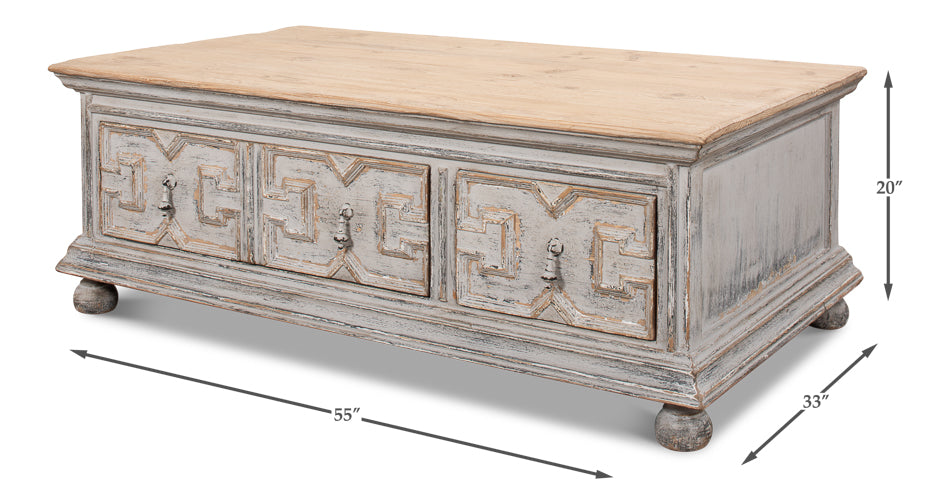 Base And Crown Coffee Table by Sarreid Ltd - view 6