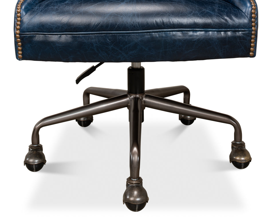 Andrew Jackson Desk Chair, Chateau Blue by Sarreid Ltd - view 12