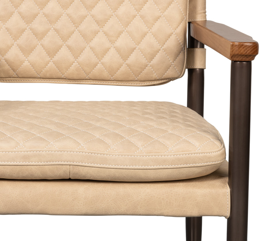 The Harley Chair, Cappuccino White Lthr by Sarreid Ltd - view 10