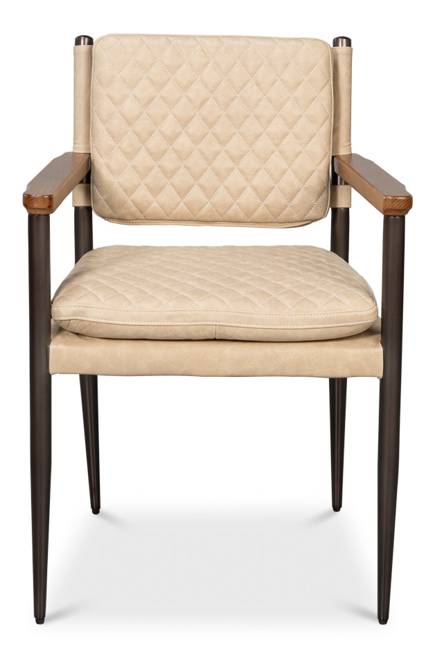 The Harley Chair, Cappuccino White Lthr by Sarreid Ltd - view 2