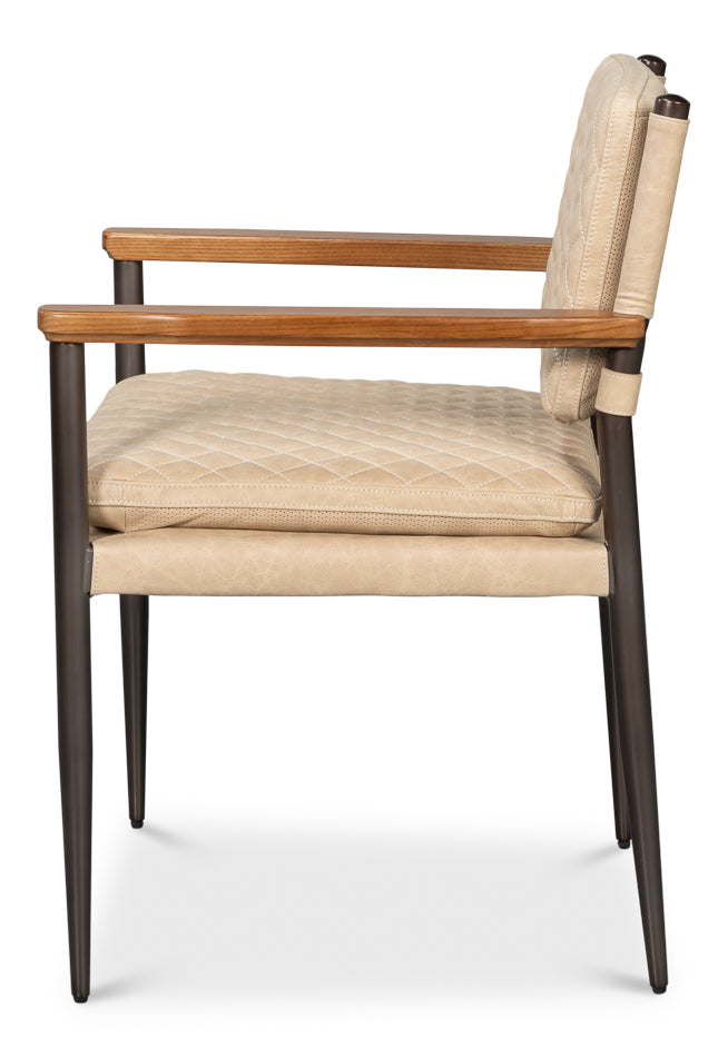 The Harley Chair, Cappuccino White Lthr by Sarreid Ltd - view 3