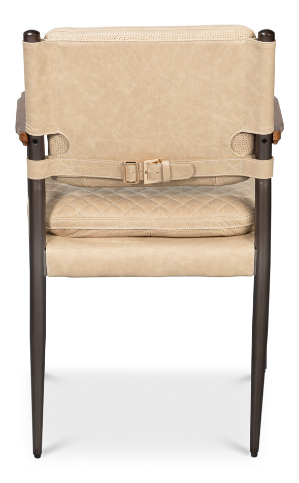 The Harley Chair, Cappuccino White Lthr by Sarreid Ltd - view 4