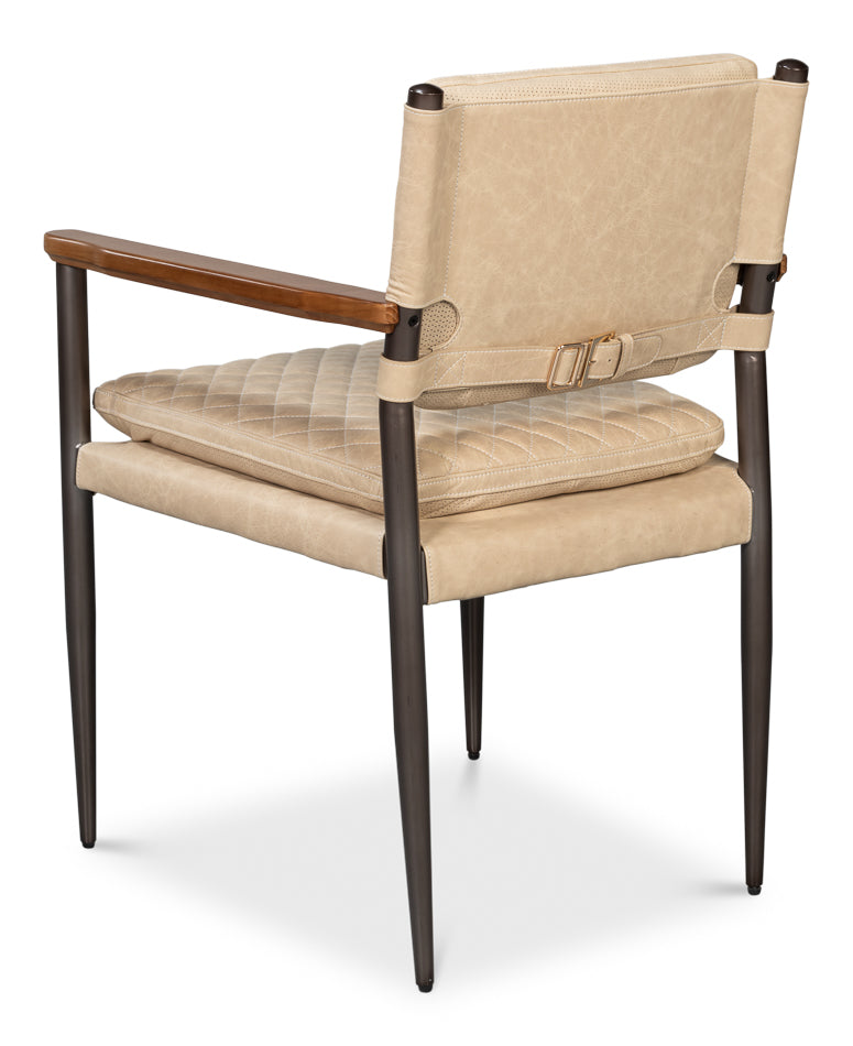 The Harley Chair, Cappuccino White Lthr by Sarreid Ltd - view 5