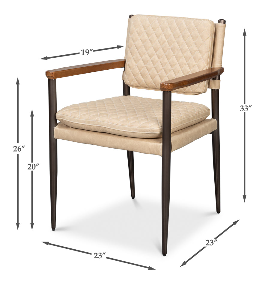 The Harley Chair, Cappuccino White Lthr by Sarreid Ltd - view 7