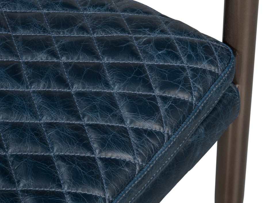 The Harley Chair, Chateau Blue Leather by Sarreid Ltd - view 12