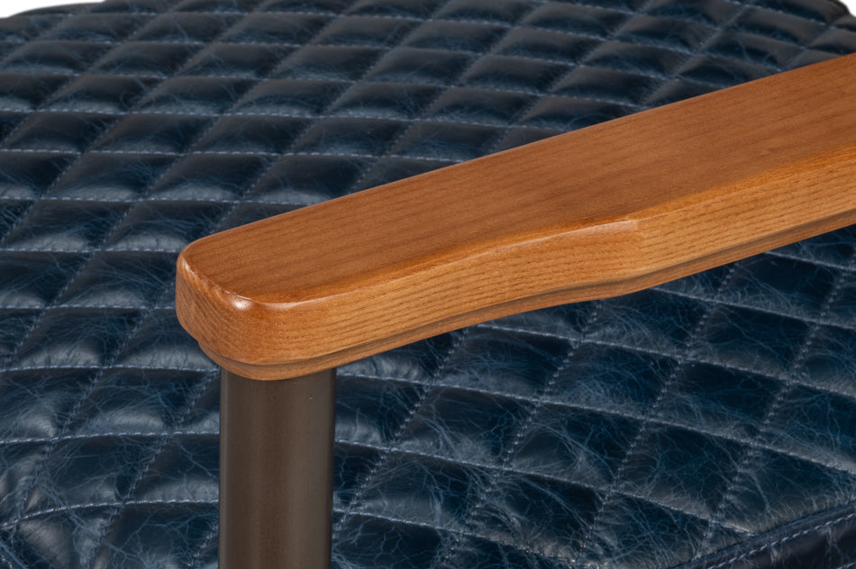 The Harley Chair, Chateau Blue Leather by Sarreid Ltd - view 6