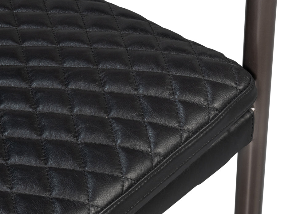The Harley Chair, Onyx Black Leather by Sarreid Ltd - view 12