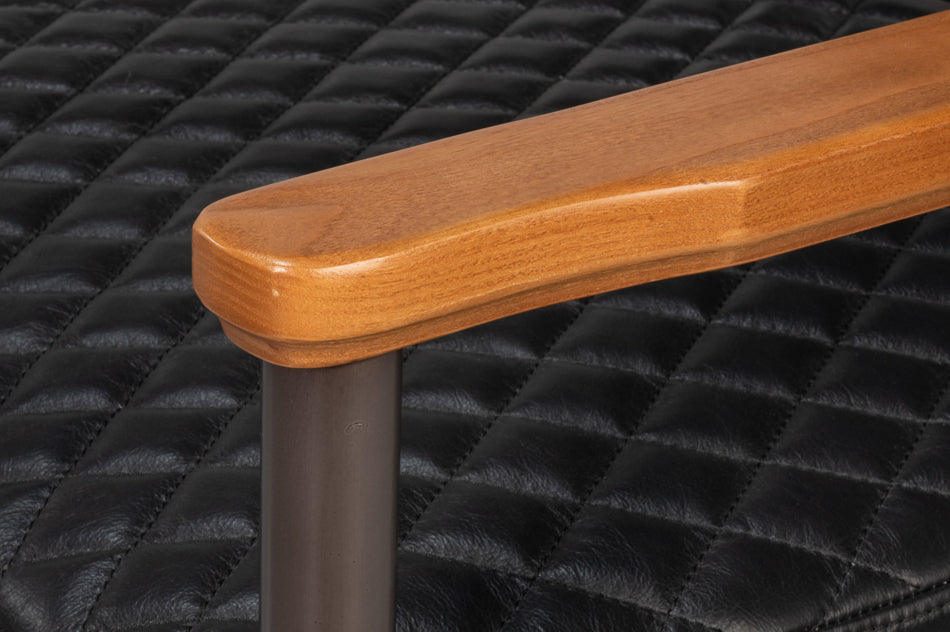 The Harley Chair, Onyx Black Leather by Sarreid Ltd - view 6