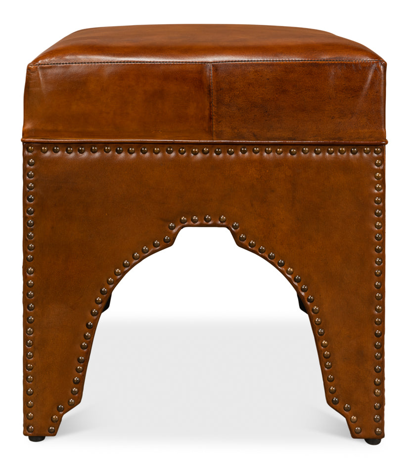 Giuseppe Footstool, Light Brown by Sarreid Ltd - view 8