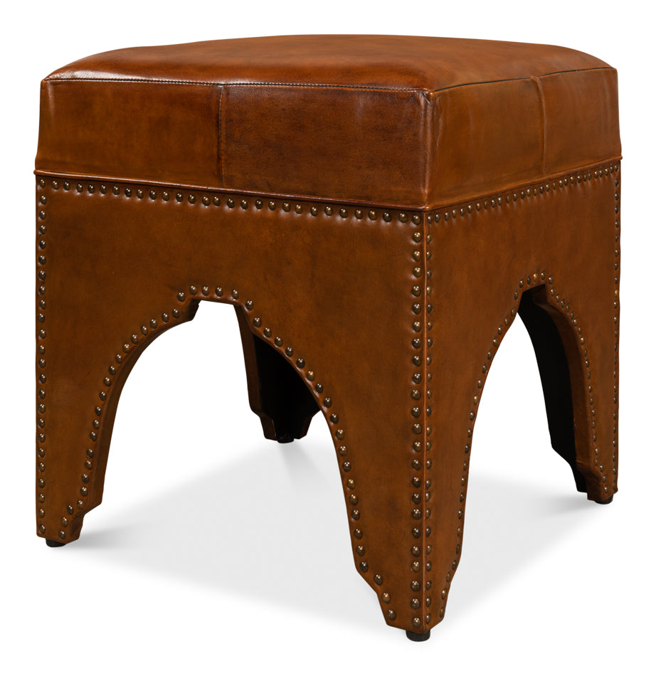 Giuseppe Footstool, Light Brown by Sarreid Ltd - view 9