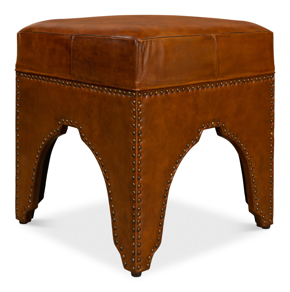 Giuseppe Footstool, Light Brown by Sarreid Ltd - view 10