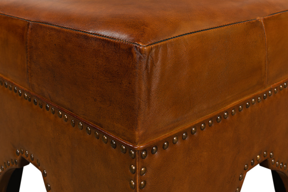 Giuseppe Footstool, Light Brown by Sarreid Ltd - view 11
