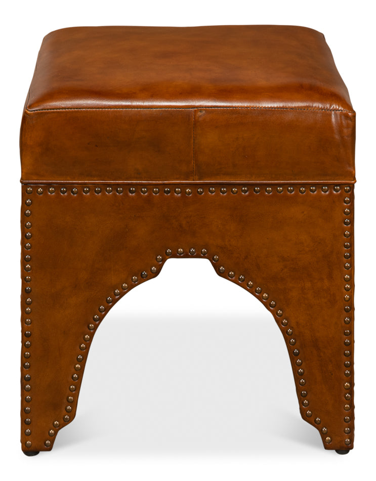 Giuseppe Footstool, Light Brown by Sarreid Ltd - view 2