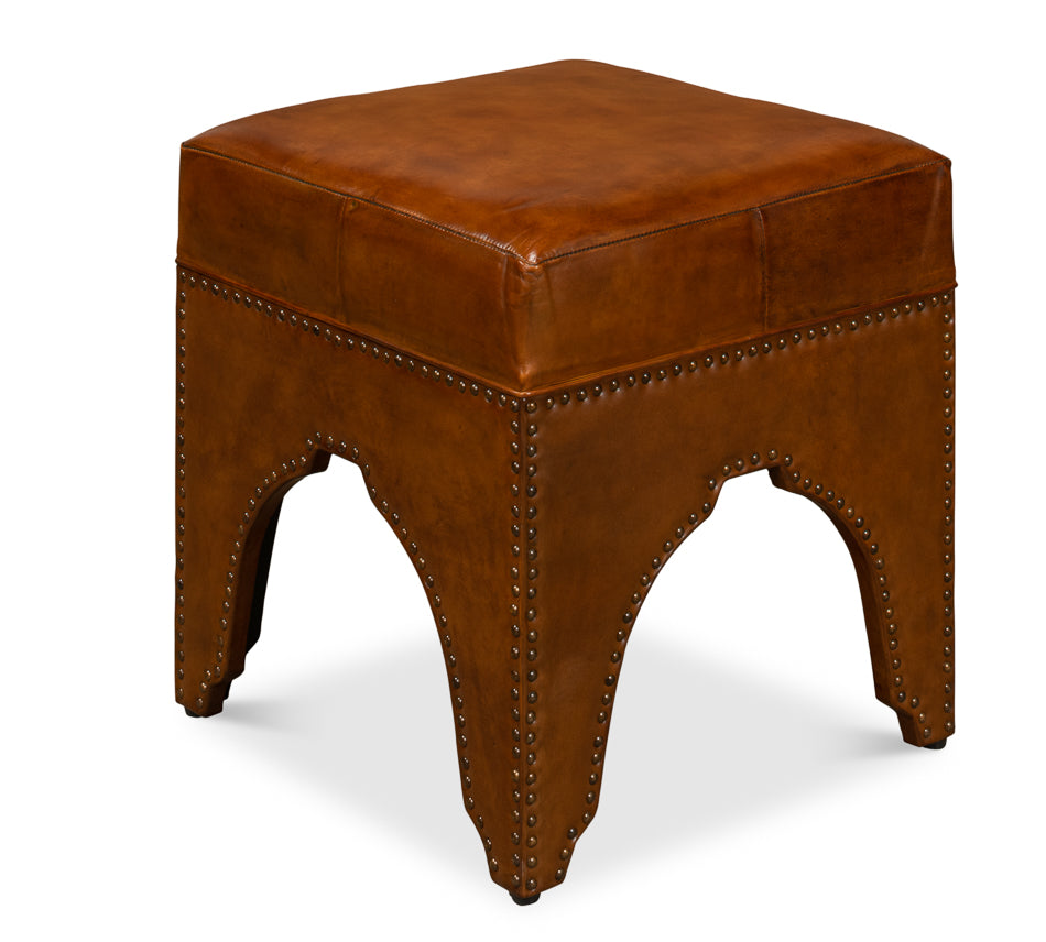 Giuseppe Footstool, Light Brown by Sarreid Ltd - view 3