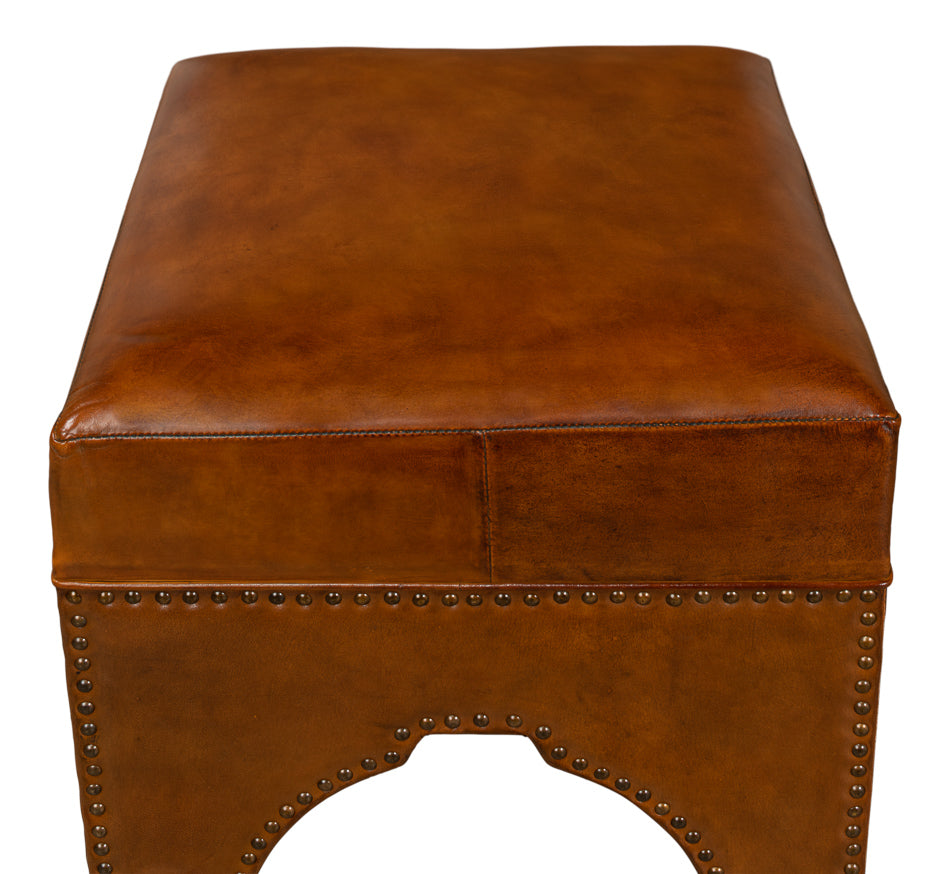 Giuseppe Footstool, Light Brown by Sarreid Ltd - view 5
