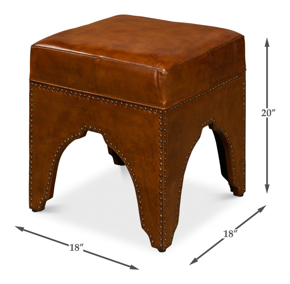 Giuseppe Footstool, Light Brown by Sarreid Ltd - view 4
