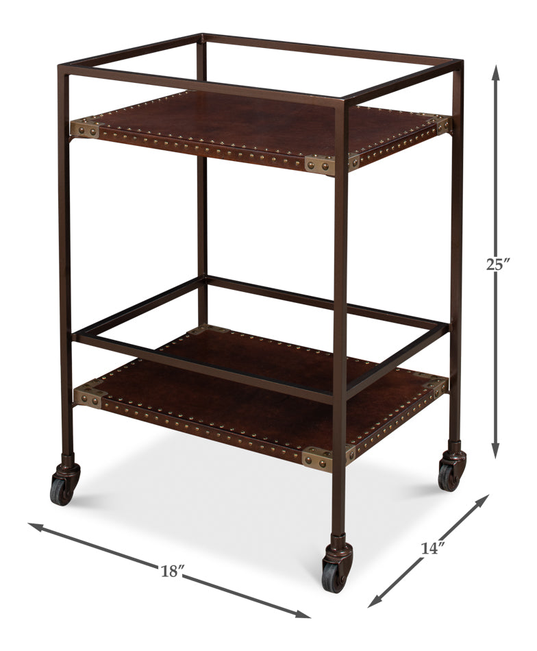 Trolley Side Table by Sarreid Ltd - view 6