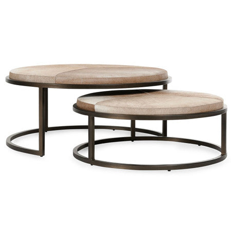 Hayward Blonde Hide Set of 2 Nesting Coffee Tables