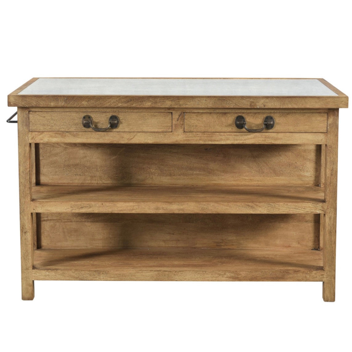 Belding Stone and Mango Wood Kitchen Island 58"