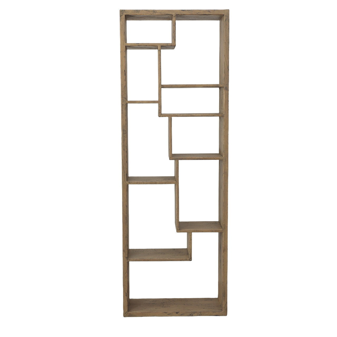 Elkin Oak Wood Geometric Bookshelf - 31.25'